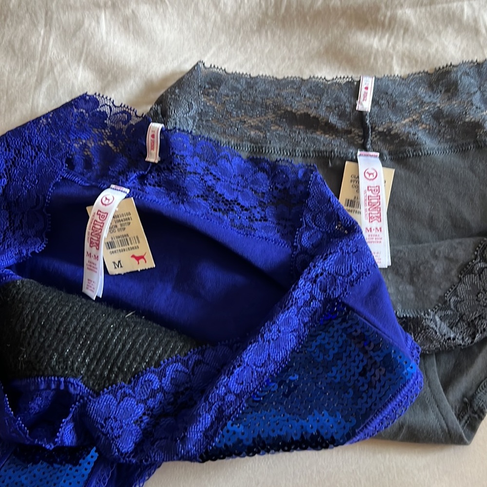 2 NWT Victoria’s Secret Pink sequin limited edition underwear panties hipster M - Picture 2 of 3